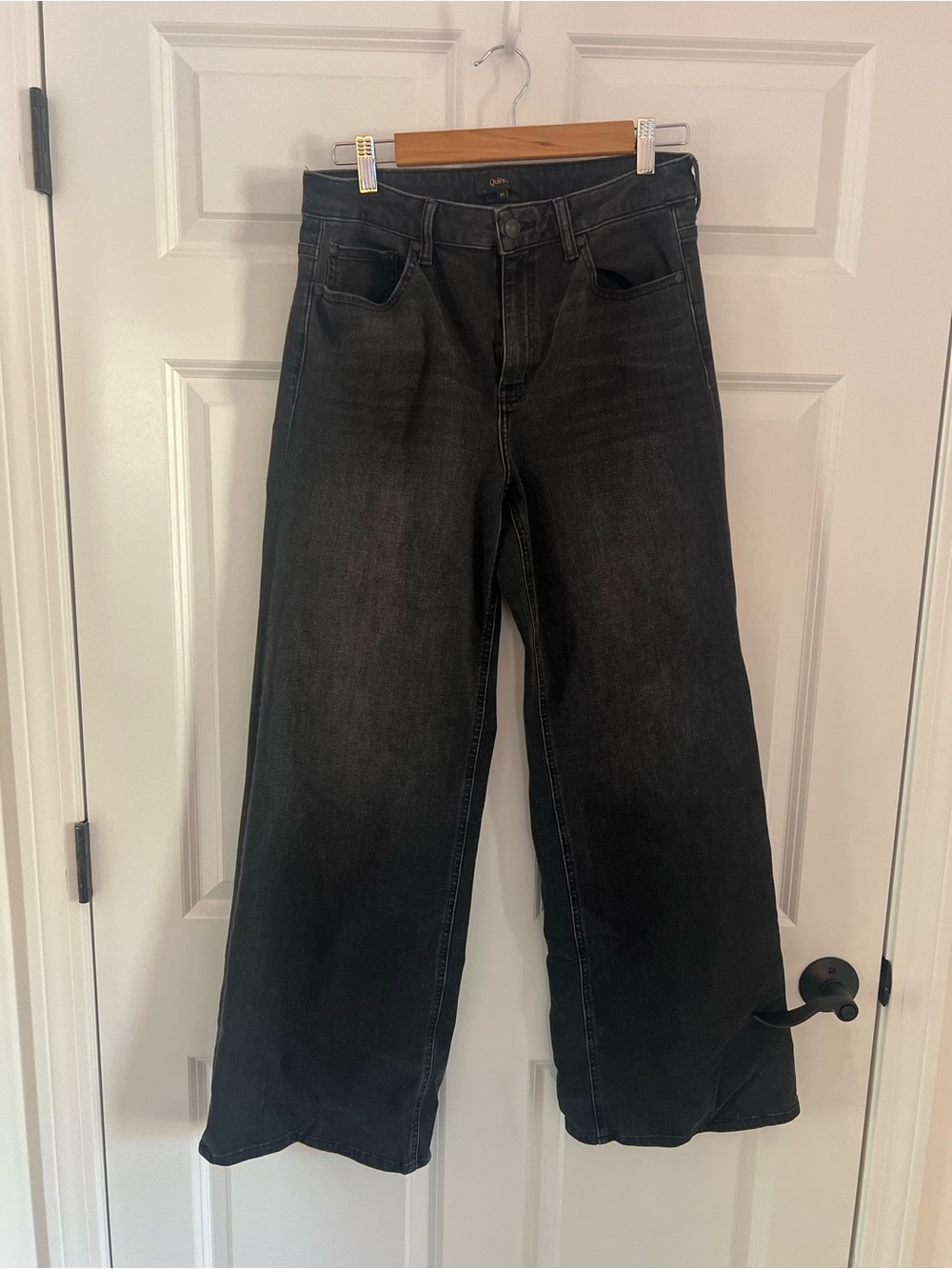 Quince Bella Stretch Wide Leg Jeans Faded Black - Picture 5 of 7